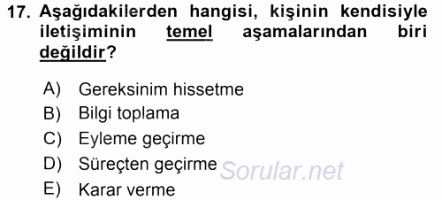 Medya Sosyolojisi 2015 - 2016 Ara Sınavı 17.Soru