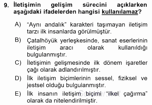 Medya Sosyolojisi 2015 - 2016 Ara Sınavı 9.Soru