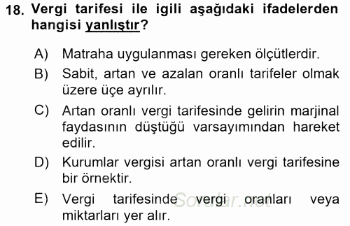 Belge Yönetimi ve Ofis Uygulamaları 2017 - 2018 Ara Sınavı 18.Soru