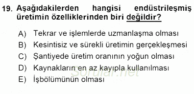 Bina ve Yapım Bilgisi 2015 - 2016 Dönem Sonu Sınavı 19.Soru