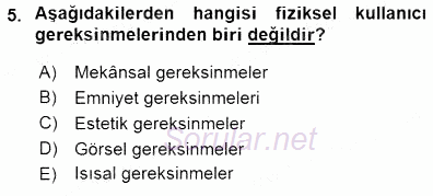 Bina ve Yapım Bilgisi 2015 - 2016 Dönem Sonu Sınavı 5.Soru