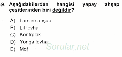 Bina ve Yapım Bilgisi 2015 - 2016 Dönem Sonu Sınavı 9.Soru