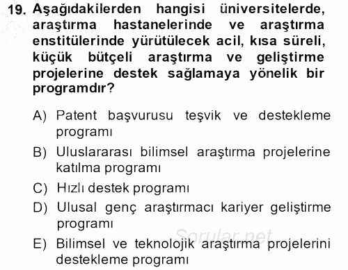 İletişim Araştırmaları 2014 - 2015 Dönem Sonu Sınavı 19.Soru