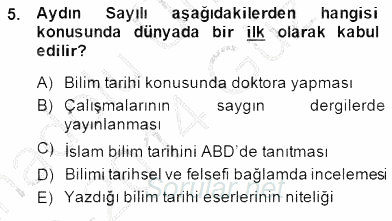 Türkiye´de Felsefenin Gelişimi 1 2013 - 2014 Dönem Sonu Sınavı 5.Soru