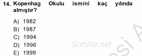 Uluslararası İlişkiler Kuramları 2 2014 - 2015 Dönem Sonu Sınavı 14.Soru