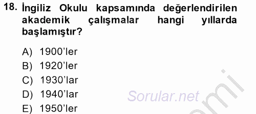 Uluslararası İlişkiler Kuramları 2 2014 - 2015 Dönem Sonu Sınavı 18.Soru