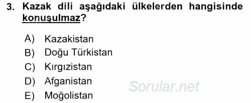 Çağdaş Türk Edebiyatları 2 2017 - 2018 3 Ders Sınavı 3.Soru