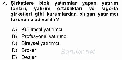 Finansal Yönetim 1 2016 - 2017 Ara Sınavı 4.Soru