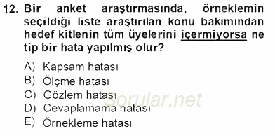 Marka İletişiminde Analiz ve Araştırma 1 2013 - 2014 Tek Ders Sınavı 12.Soru