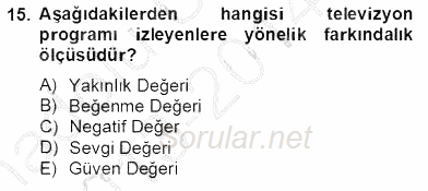Marka İletişiminde Analiz ve Araştırma 1 2013 - 2014 Tek Ders Sınavı 15.Soru