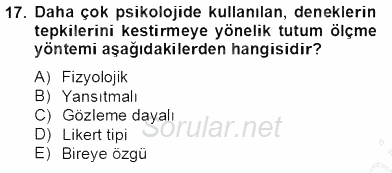 Marka İletişiminde Analiz ve Araştırma 1 2013 - 2014 Tek Ders Sınavı 17.Soru