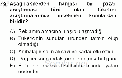 Marka İletişiminde Analiz ve Araştırma 1 2013 - 2014 Tek Ders Sınavı 19.Soru