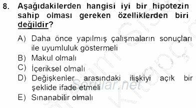 Marka İletişiminde Analiz ve Araştırma 1 2013 - 2014 Tek Ders Sınavı 8.Soru