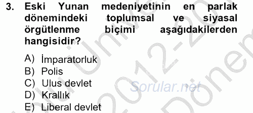 İnsan Hakları Ve Kamu Özgürlükleri 2012 - 2013 Dönem Sonu Sınavı 3.Soru