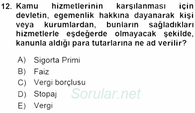 Belge Yönetimi ve Ofis Uygulamaları 2016 - 2017 Ara Sınavı 12.Soru