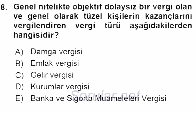 Belge Yönetimi ve Ofis Uygulamaları 2016 - 2017 Ara Sınavı 8.Soru