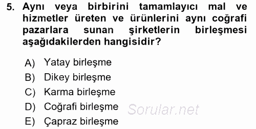 Şirketler Muhasebesi 2015 - 2016 Dönem Sonu Sınavı 5.Soru
