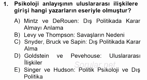 Diş Politika Analizi 2012 - 2013 Ara Sınavı 1.Soru