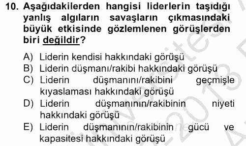 Diş Politika Analizi 2012 - 2013 Ara Sınavı 10.Soru