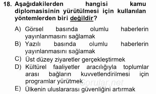 Diş Politika Analizi 2012 - 2013 Ara Sınavı 18.Soru