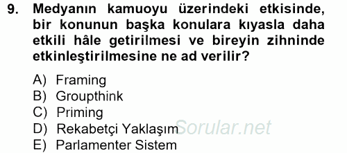 Diş Politika Analizi 2012 - 2013 Ara Sınavı 9.Soru