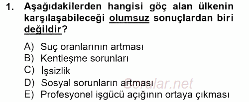 Çalışma Ekonomisi 2 2012 - 2013 Dönem Sonu Sınavı 1.Soru