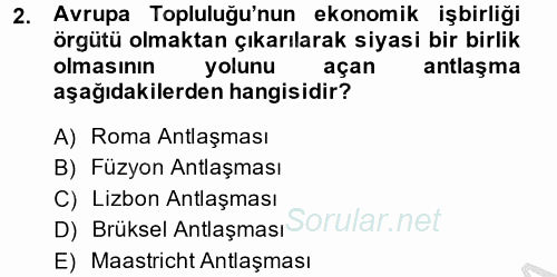 Türk Dış Politikası 2 2014 - 2015 Ara Sınavı 2.Soru