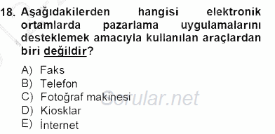 Turizm Pazarlaması 2012 - 2013 Dönem Sonu Sınavı 18.Soru Turizm Pazarlaması 2012 - 2013 Dönem Sonu Sınavı 18.Soru