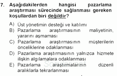 Turizm Pazarlaması 2012 - 2013 Dönem Sonu Sınavı 7.Soru Turizm Pazarlaması 2012 - 2013 Dönem Sonu Sınavı 7.Soru