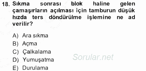Otel İşletmelerinde Destek Hizmetleri 2014 - 2015 Dönem Sonu Sınavı 18.Soru