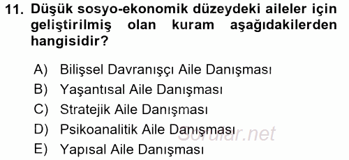 Anne Baba Eğitimi 2016 - 2017 Ara Sınavı 11.Soru