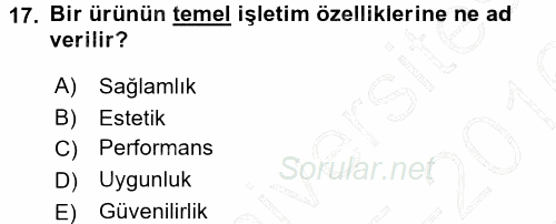 Yönetimde Güncel Yaklaşımlar 2015 - 2016 Dönem Sonu Sınavı 17.Soru