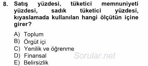 Destinasyon Yönetimi 2012 - 2013 Dönem Sonu Sınavı 8.Soru