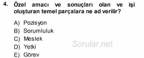 Ücret ve Ödül Yönetimi 2014 - 2015 Tek Ders Sınavı 4.Soru