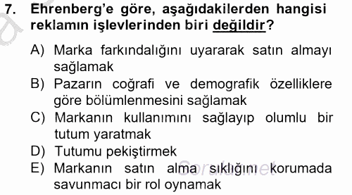 Pazarlama İletişimi 2012 - 2013 Ara Sınavı 7.Soru Pazarlama İletişimi 2012 - 2013 Ara Sınavı 7.Soru