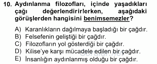 Siyasi Düşünceler Tarihi 2013 - 2014 Dönem Sonu Sınavı 10.Soru