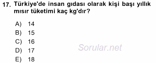 Tarla Bitkileri 1 2015 - 2016 Ara Sınavı 17.Soru