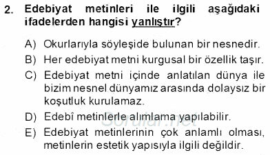 Okulöncesinde Çocuk Edebiyatı 2012 - 2013 Dönem Sonu Sınavı 2.Soru