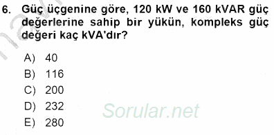 Güç Sistemleri Analizi 2015 - 2016 Ara Sınavı 6.Soru