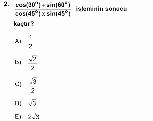 Coğrafi Bilgi Sistemleri İçin Temel Matematik 2017 - 2018 3 Ders Sınavı 2.Soru
