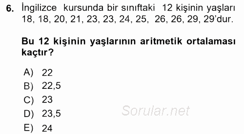 Coğrafi Bilgi Sistemleri İçin Temel Matematik 2017 - 2018 3 Ders Sınavı 6.Soru