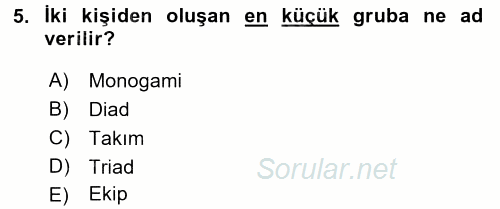 Türkiye´nin Toplumsal Yapısı 2017 - 2018 3 Ders Sınavı 5.Soru