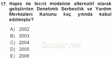 Sosyal Hizmet Mevzuatı 2015 - 2016 Ara Sınavı 17.Soru