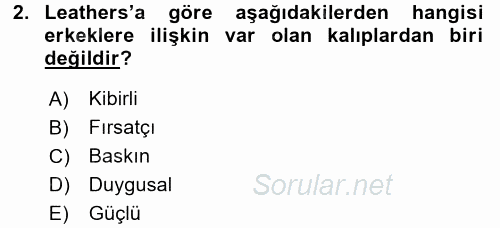 Etkili İletişim Teknikleri 2017 - 2018 Dönem Sonu Sınavı 2.Soru