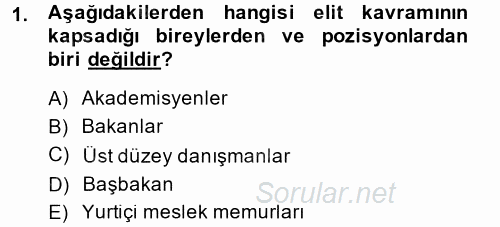 Diş Politika Analizi 2014 - 2015 Ara Sınavı 1.Soru