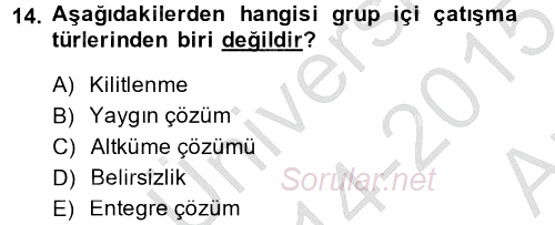 Diş Politika Analizi 2014 - 2015 Ara Sınavı 14.Soru