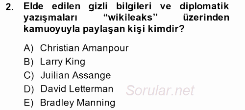 Diş Politika Analizi 2014 - 2015 Ara Sınavı 2.Soru