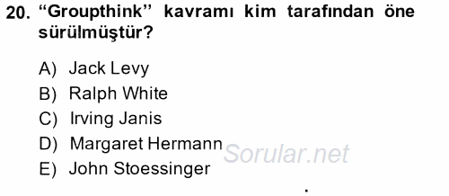 Diş Politika Analizi 2014 - 2015 Ara Sınavı 20.Soru