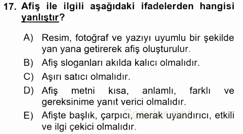 İletişim Ortamları Tasarımı 2016 - 2017 Ara Sınavı 17.Soru
