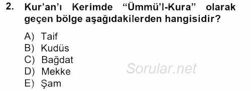 İslam Kurumları ve Medeniyeti 2012 - 2013 Dönem Sonu Sınavı 2.Soru